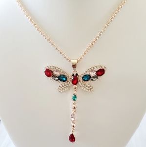 Austrian Crystal Dragonfly Necklace NWT